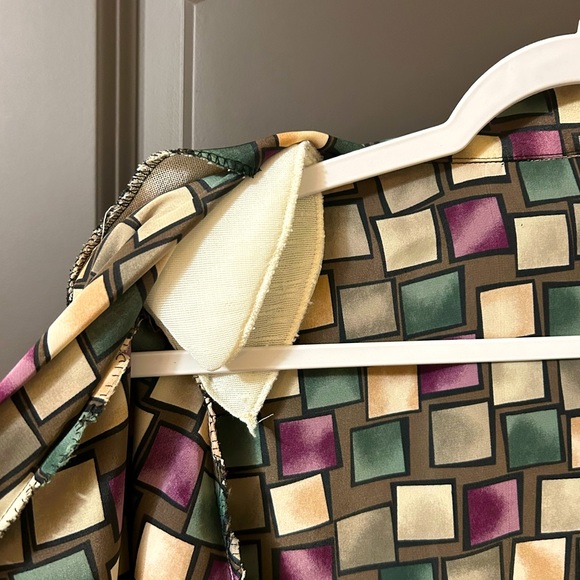 Vintage Checkered Button Up with Shoulder Pads - Picture 2 of 4